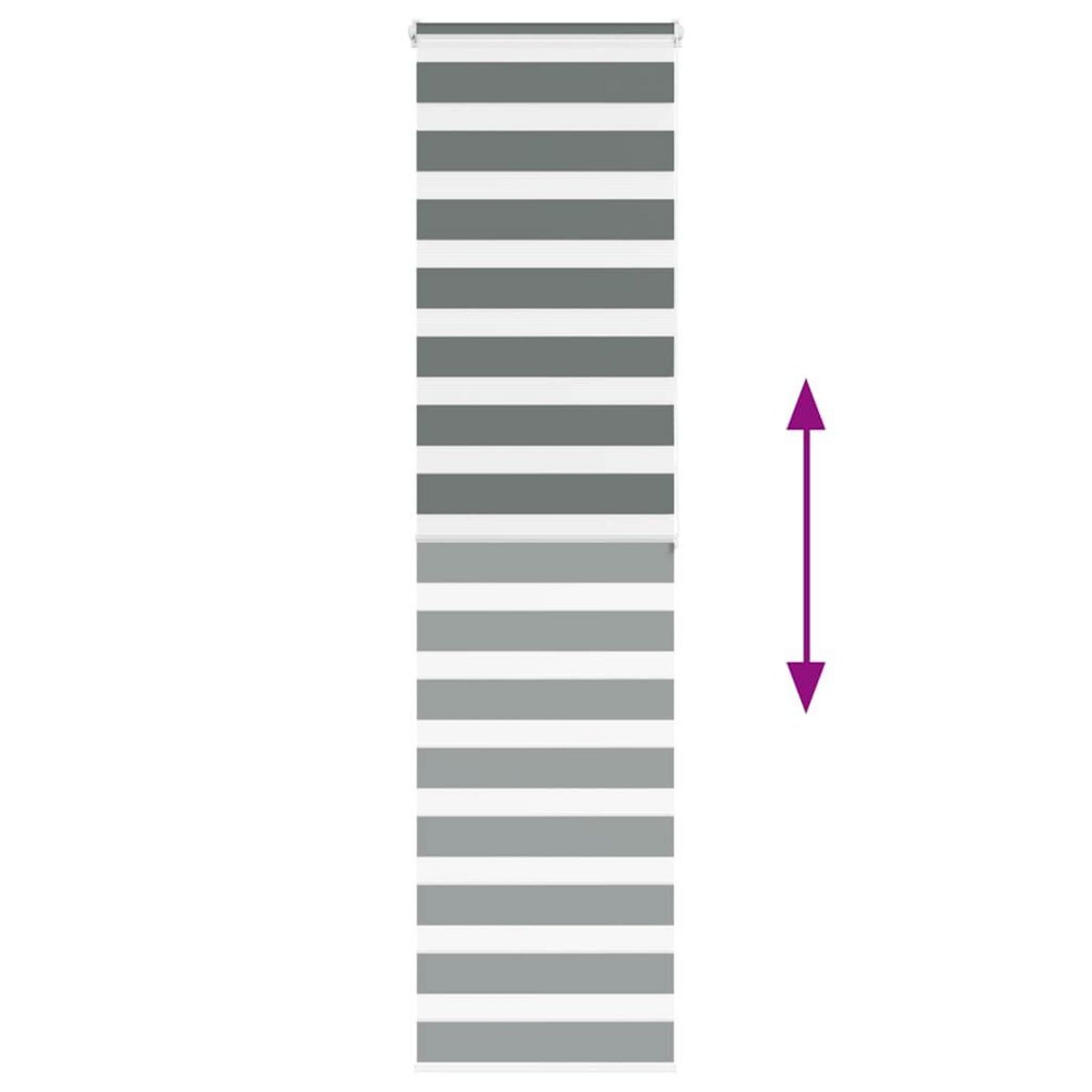 VIDAXL Store zebre gris fonce largeur du tissu 50,9 cm polyester