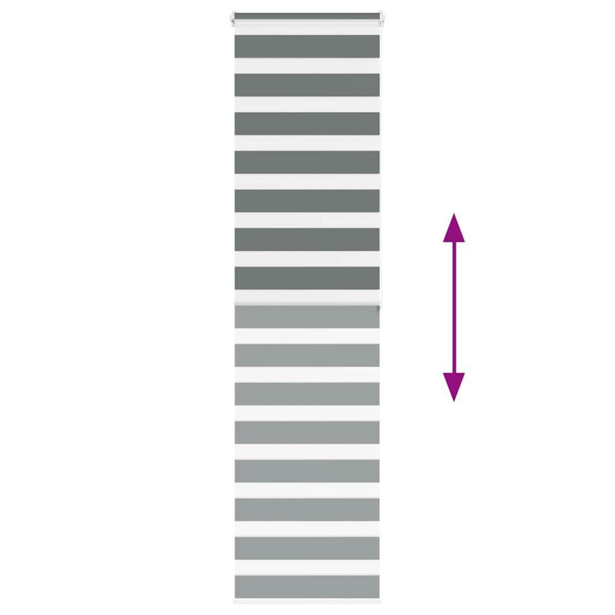 VIDAXL Store zebre gris fonce largeur du tissu 50,9 cm polyester