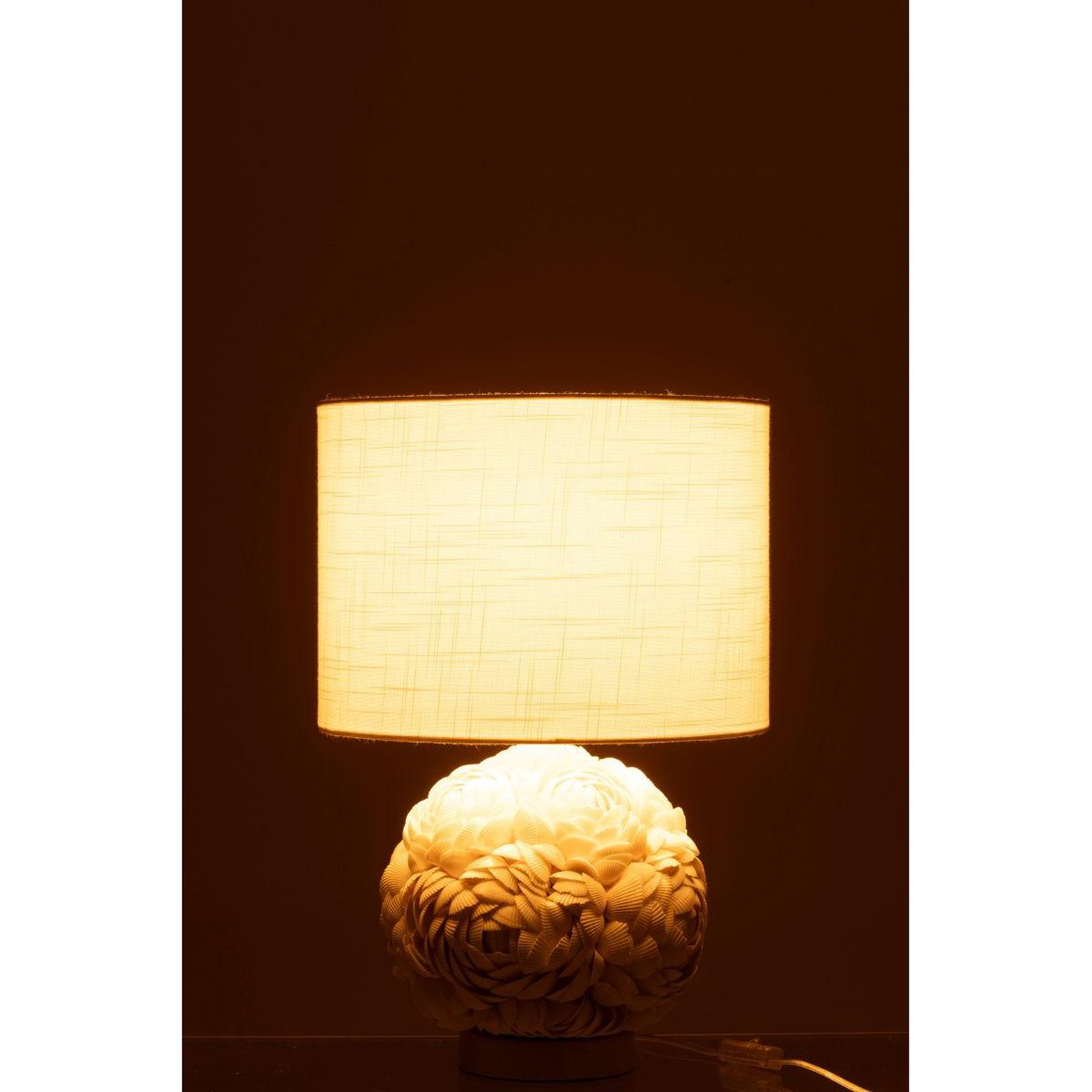 Voir la diapositive 3 : J-LINE Lampe à poser coquillage  beach  50cm blanc
