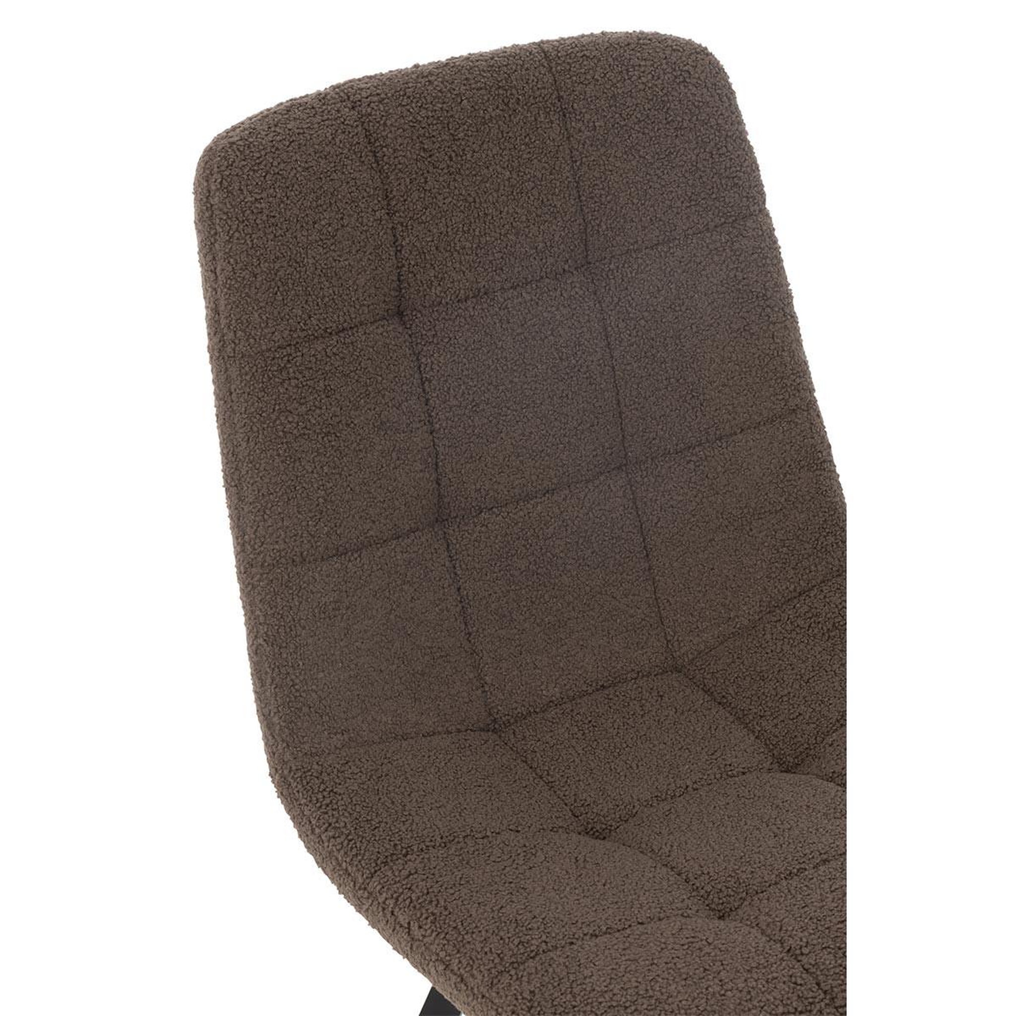 Voir la diapositive 5 : J-LINE Chaise matelassée bouclette  clark  85cm marron