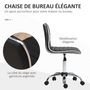 Voir la diapositive 5 : HOMCOM Chaise de bureau design style Chesterfield acier chromé revêtement synthétique noir