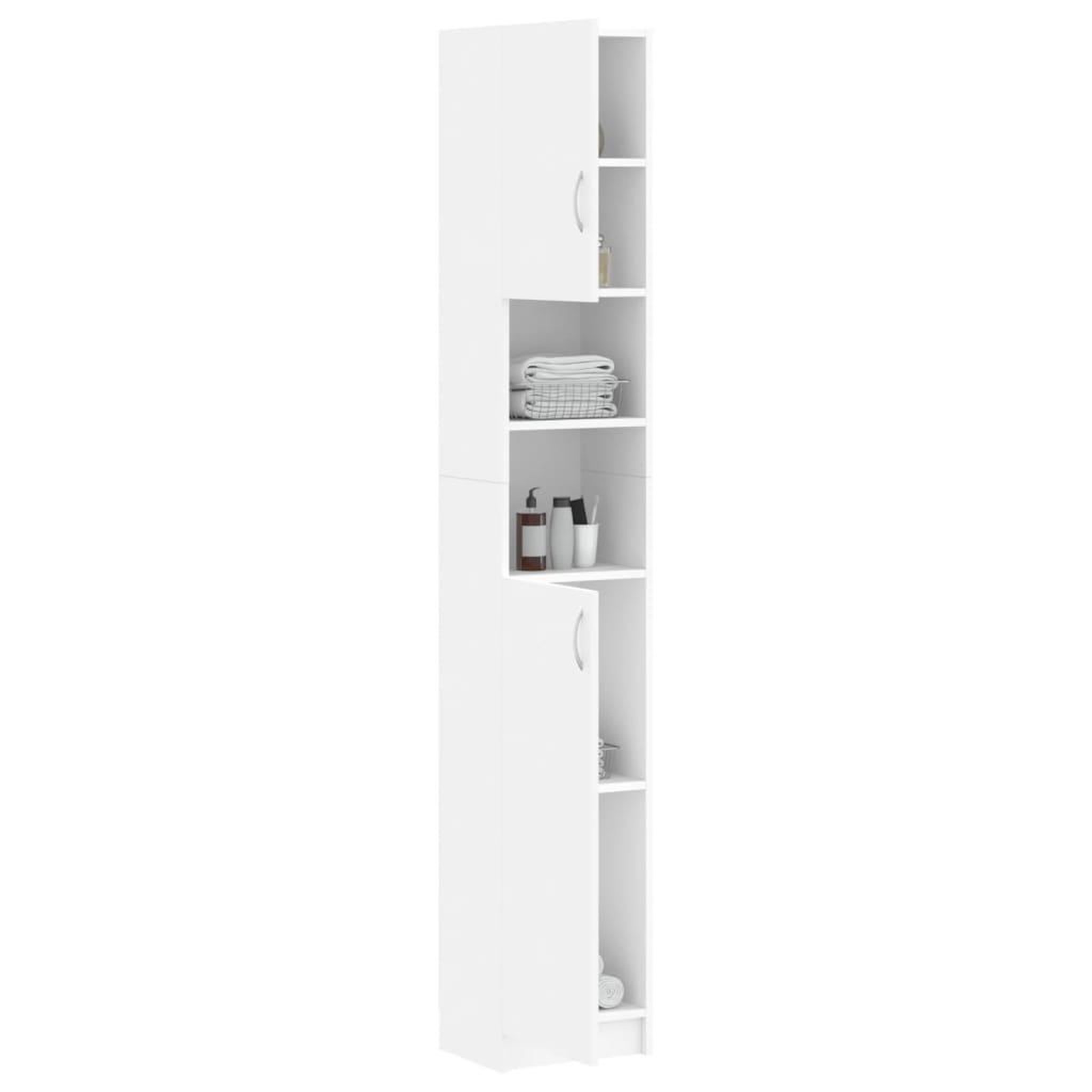 Voir la diapositive 4 : VIDAXL Armoire de salle de bain Blanc 32x25,5x190 cm Bois d'ingenierie