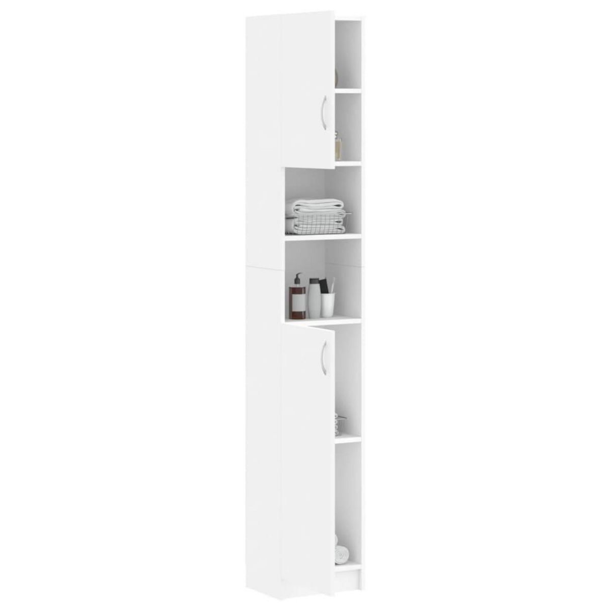 VIDAXL Armoire de salle de bain Blanc 32x25,5x190 cm Bois d'ingenierie