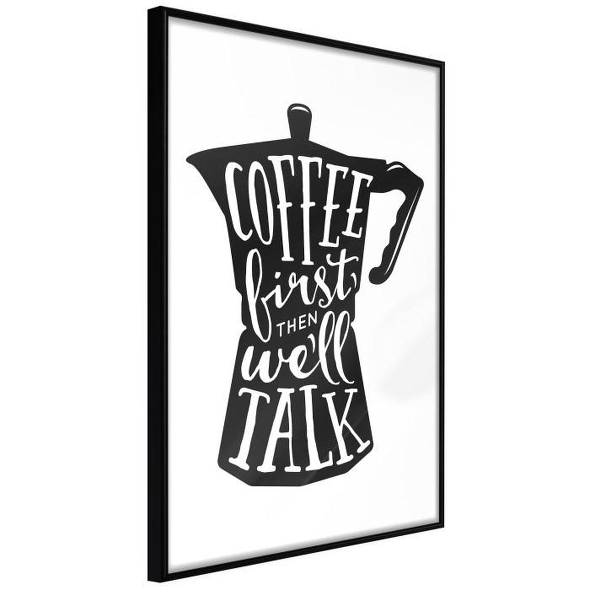 Paris Prix Affiche Murale Encadrée  Coffee First. Coloris disponibles : Jaune, Noir
