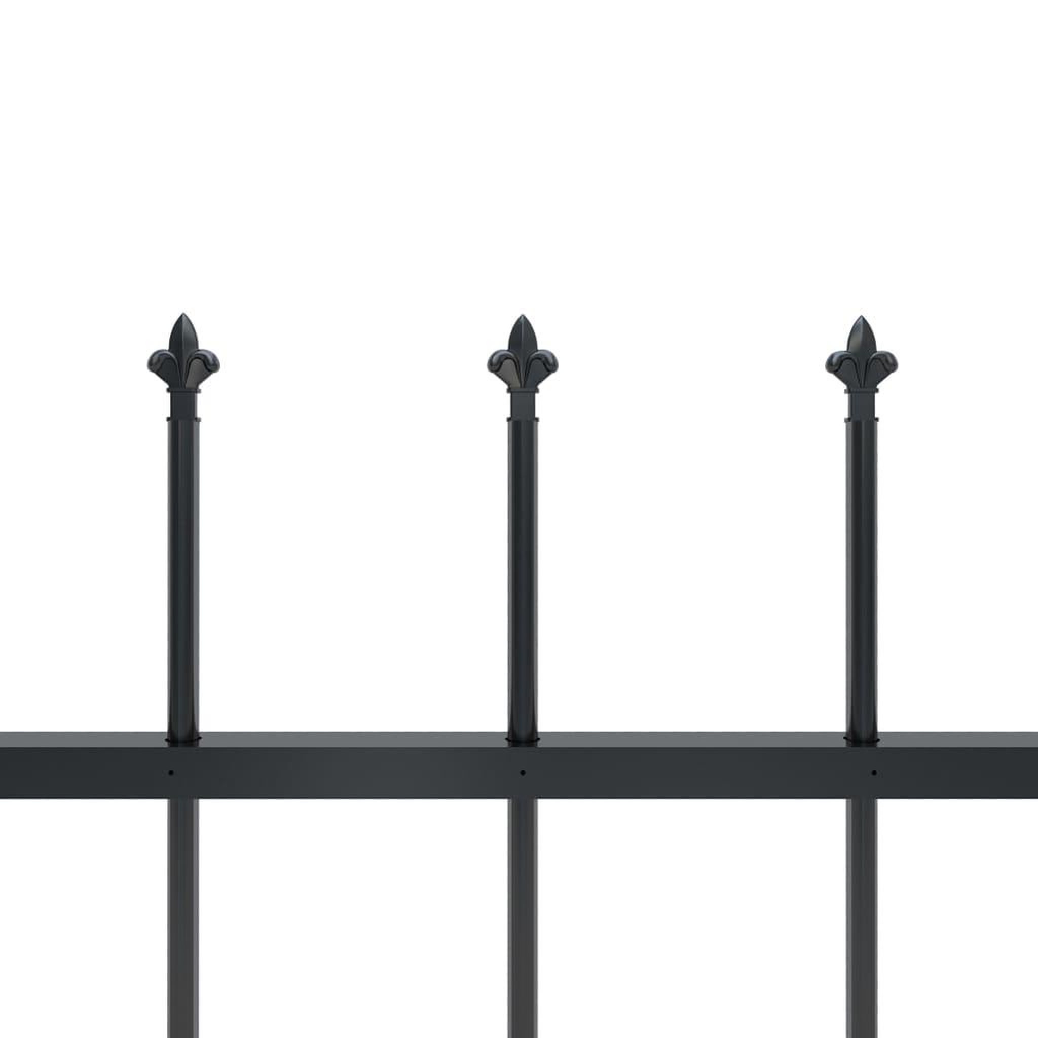 Voir la diapositive 4 : VIDAXL Cloture de jardin avec dessus en lance Acier 15,3 x 0,8 m Noir