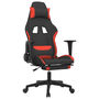 Voir la diapositive 2 : VIDAXL Chaise de jeu de massage avec repose-pied Noir et rouge Tissu