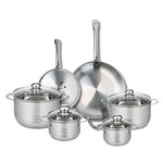 ELO Ensemble de 2 Poêles de cuisson 24 et 32 cm et 4 faitouts 14, 16, 20 et 24 cm Elo Profi Brillant