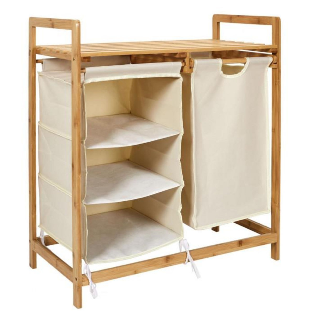 Paris Prix Meuble à Linge Rangements  Bambou  77cm Beige