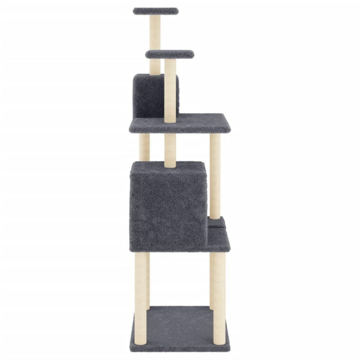 VIDAXL Arbre a chat avec griffoirs en sisal Gris fonce 167 cm