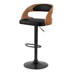 Rendez vous déco Chaise de bar réglable 62/84 cm en cuir synthétique noir - Louis. Coloris disponibles : Blanc, Noir