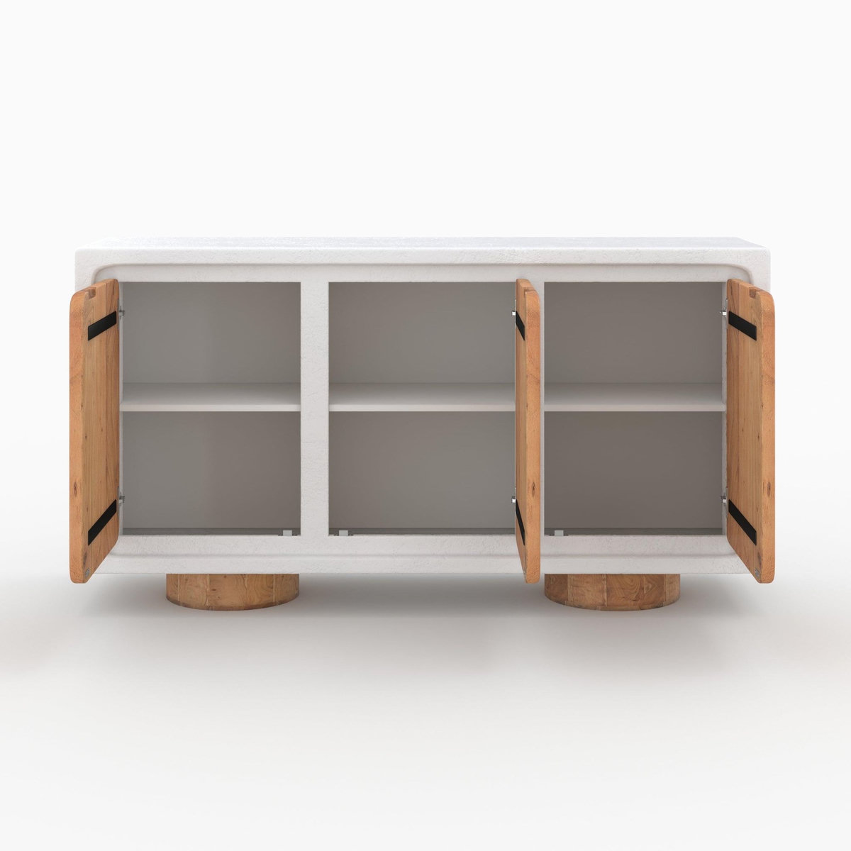 Rendez vous déco Buffet en béton blanc cassé et bois d'acacia-Eden
