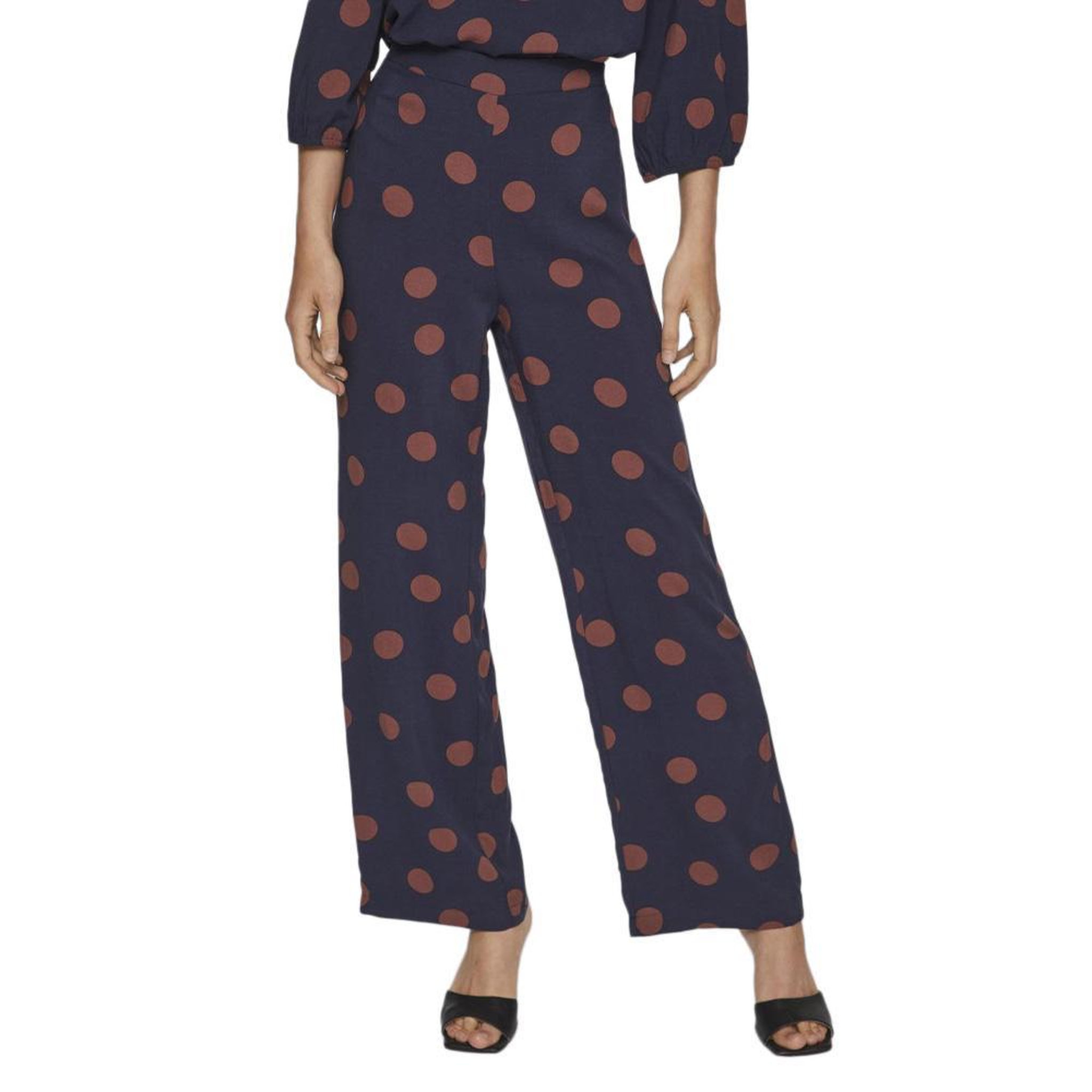 Vila Pantalon fluide Marine Femme Vila Rosa. Coloris disponibles : Bleu