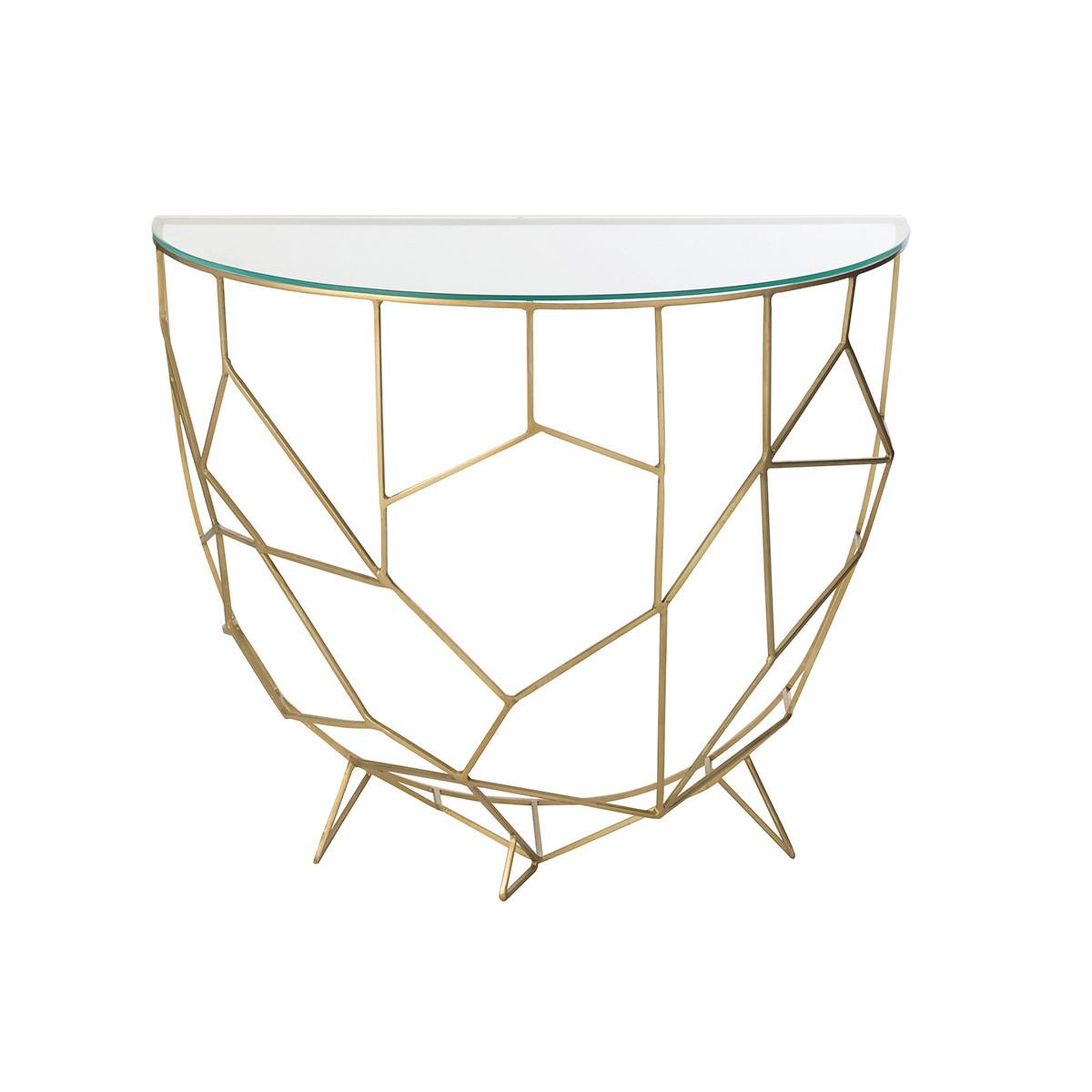 Voir la diapositive 2 : J-LINE Console design en verre  moza  90cm or