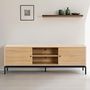 Voir la diapositive 2 : HOMIFAB Meuble TV 2 portes effet bois 160 cm - Talia