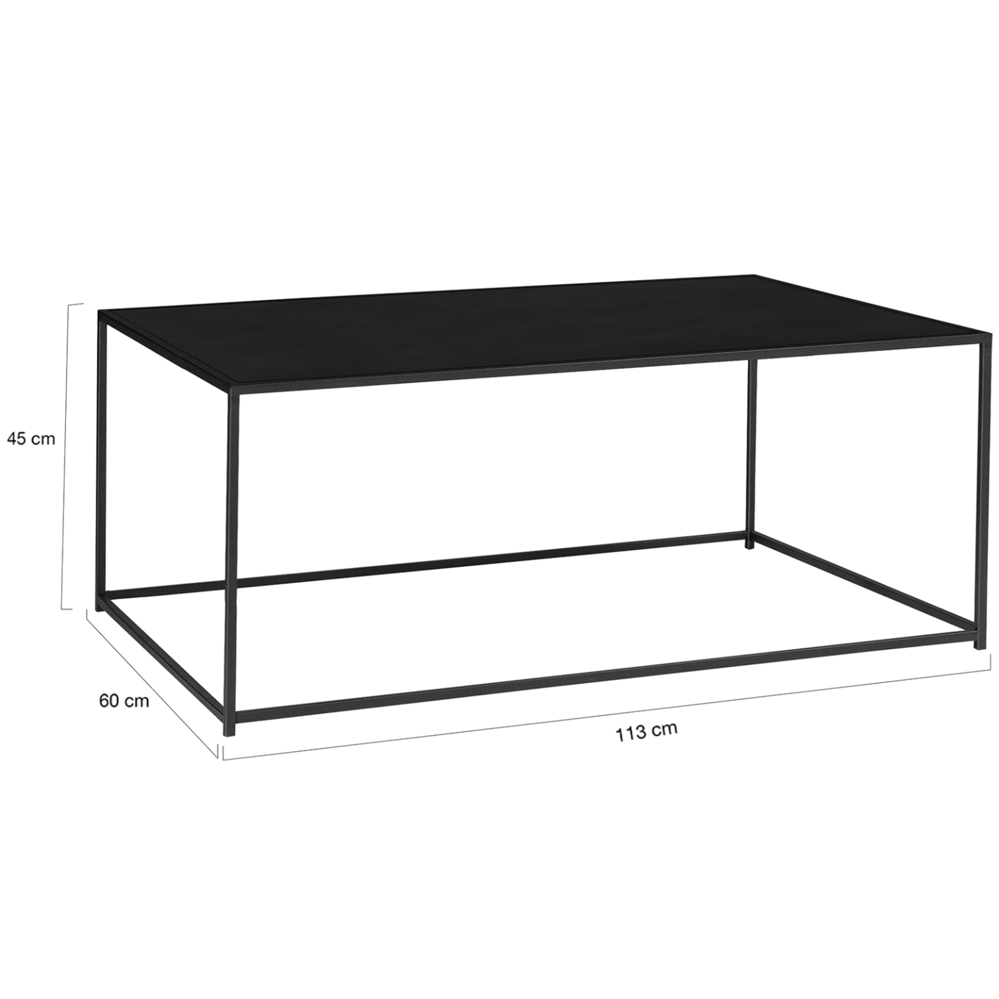 Voir la diapositive 5 : ID MARKET Table basse rectangulaire davis 113 cm en métal noir mat design industriel