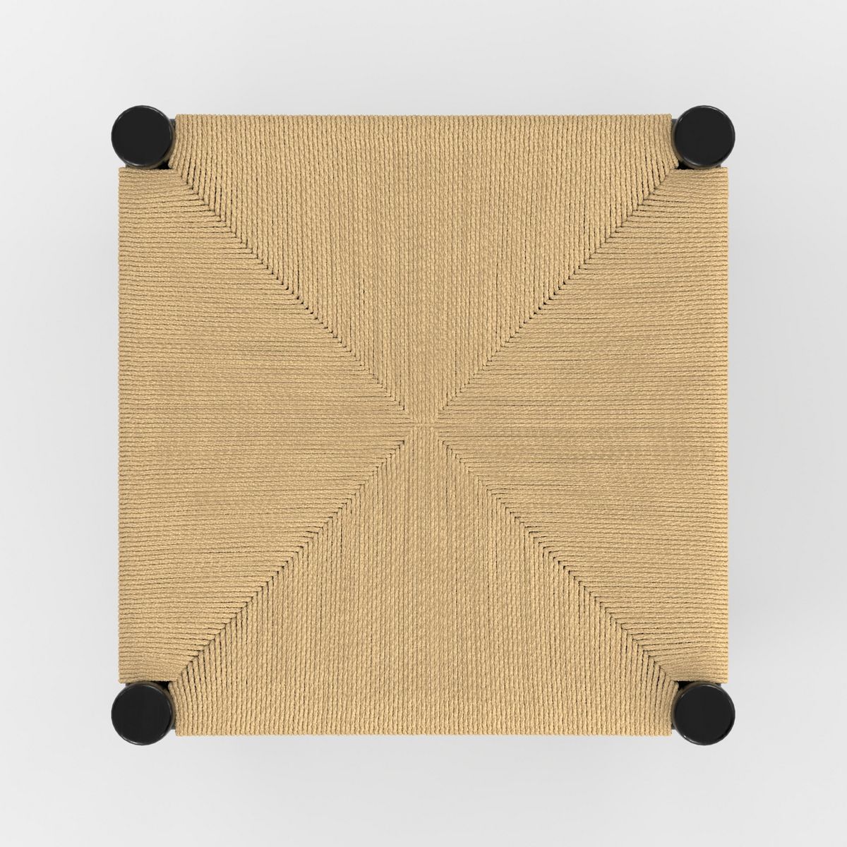 Rendez vous déco Tabouret pour ilot central 65 cm en teck noir et rotin - Kaïa