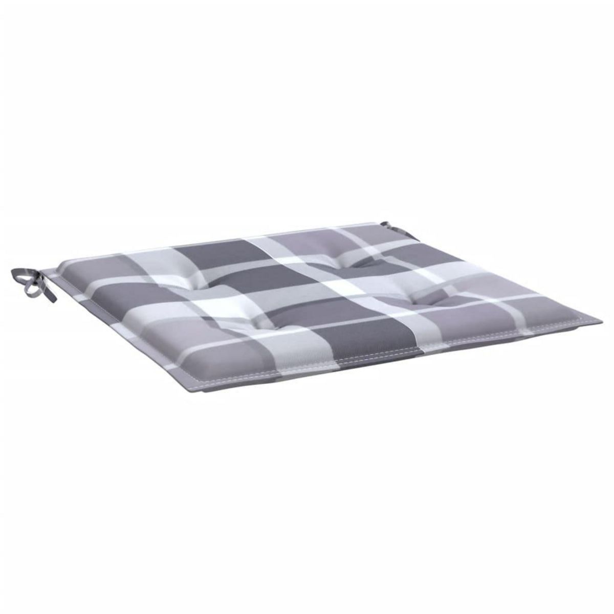 VIDAXL Coussins de chaise de jardin lot de 2 carreaux gris 40x40x3 cm