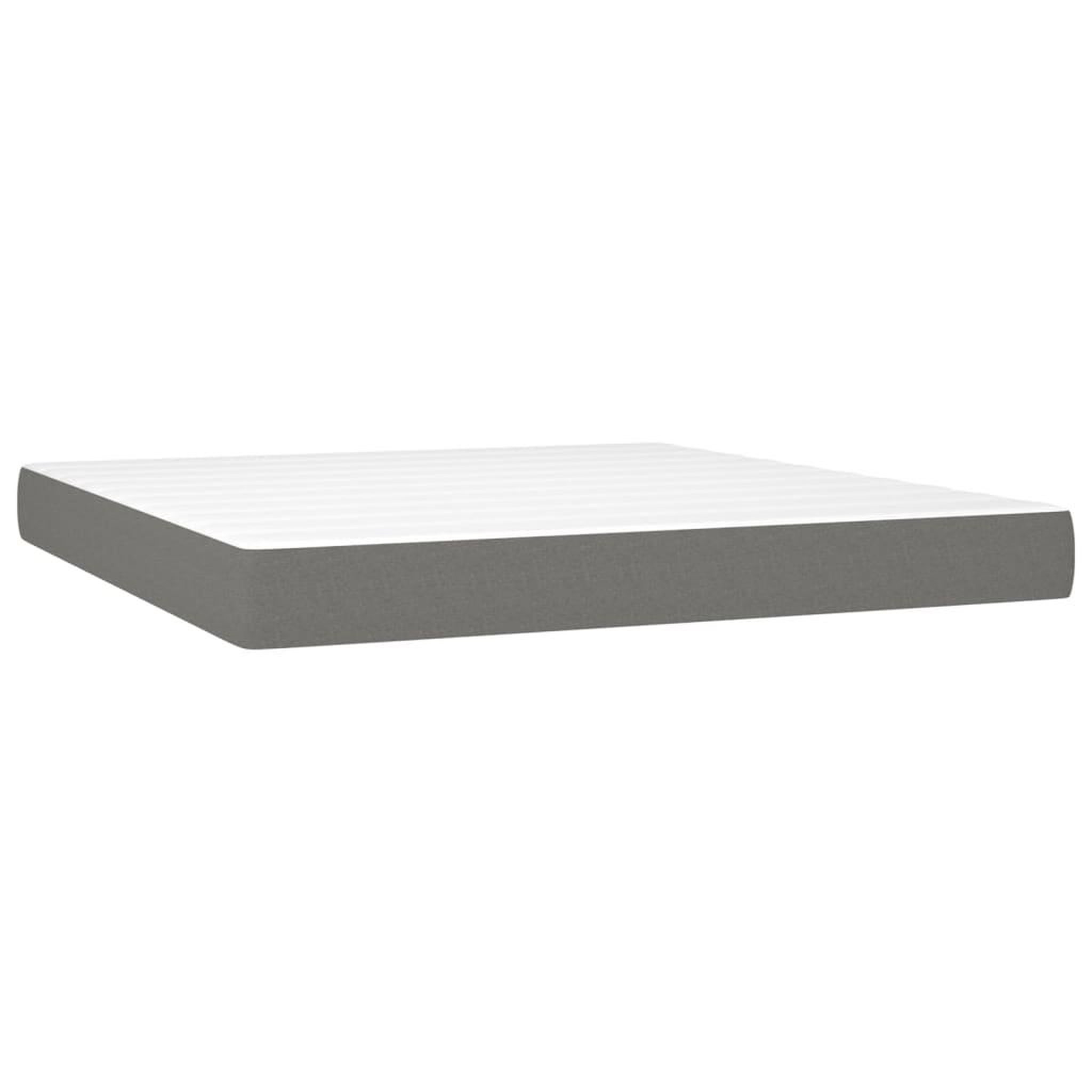 Voir la diapositive 5 : VIDAXL Sommier a lattes de lit avec matelas Gris fonce 180x200cm Tissu