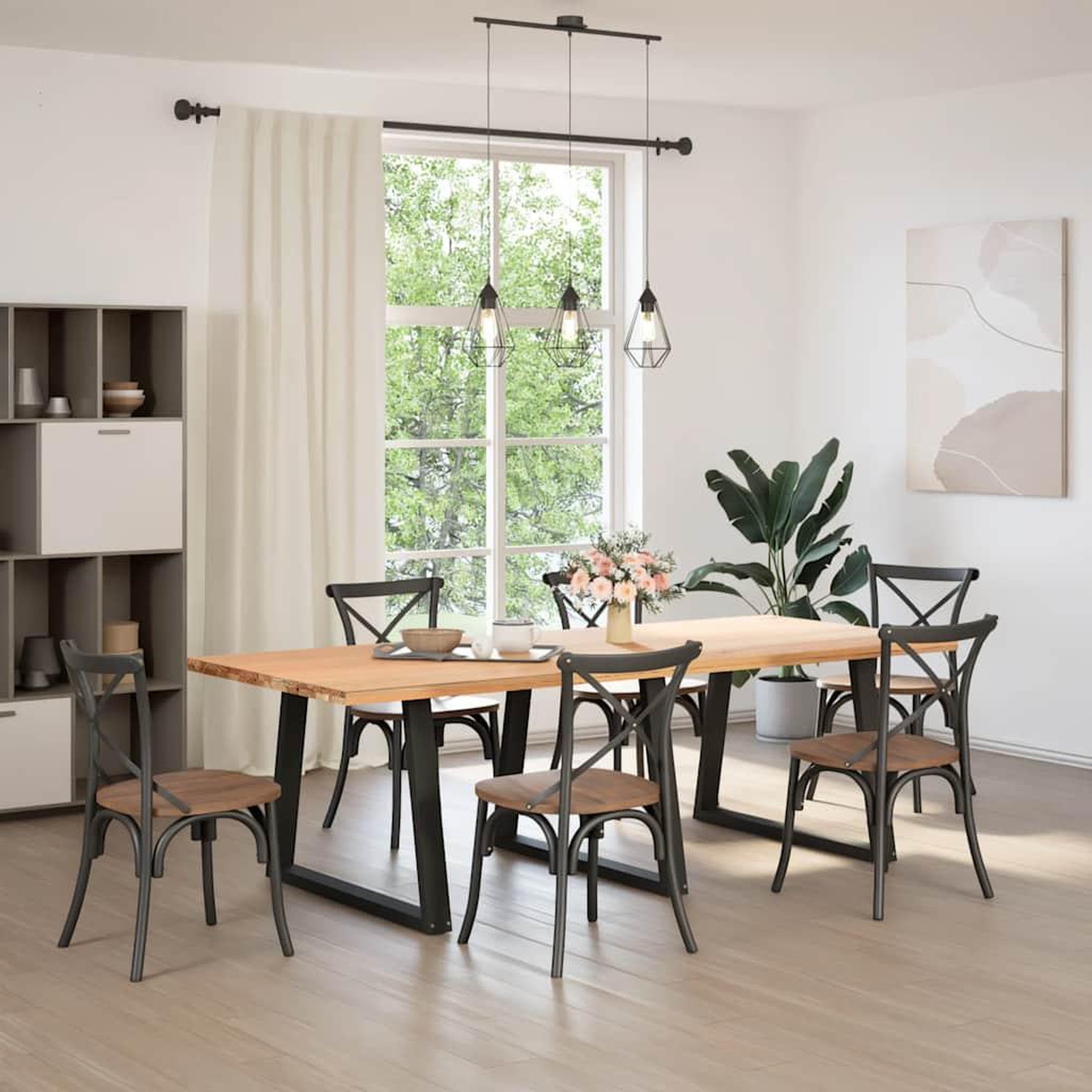 Voir la diapositive 2 : VIDAXL Pieds de table a manger forme de V 3 pcs noir 90x(72-73,3) cm