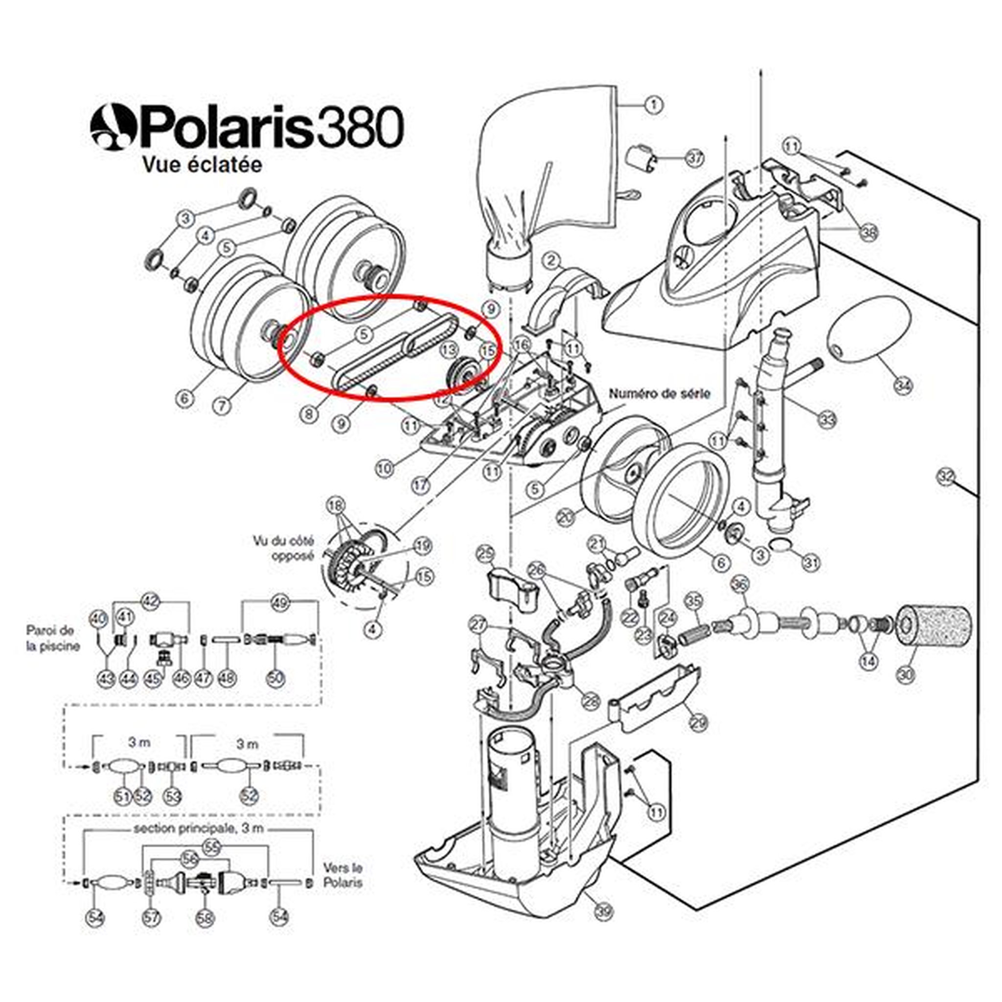 Voir la diapositive 2 : Polaris Kit de courroies, petite et grande pour robot polaris 380 - 9-100-1017