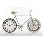 AAAAA Horloge Murale DKD Home Decor 108 x 6,4 x 63,5 cm Naturel Noir Bicyclette Métal Bois MDF