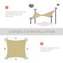 Voir la diapositive 6 : OUTSUNNY Voile d'ombrage carré 3 x 3 m polyéthylène haute densité résistant aux UV coloris sable