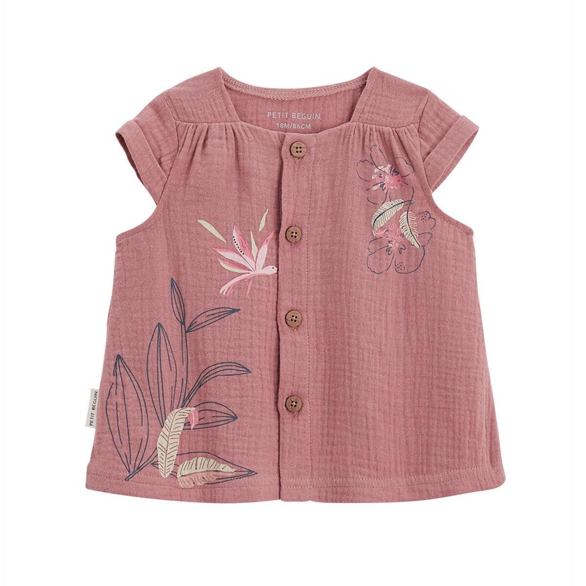 Petit Béguin Chemisier bébé en gaze de coton Olbia