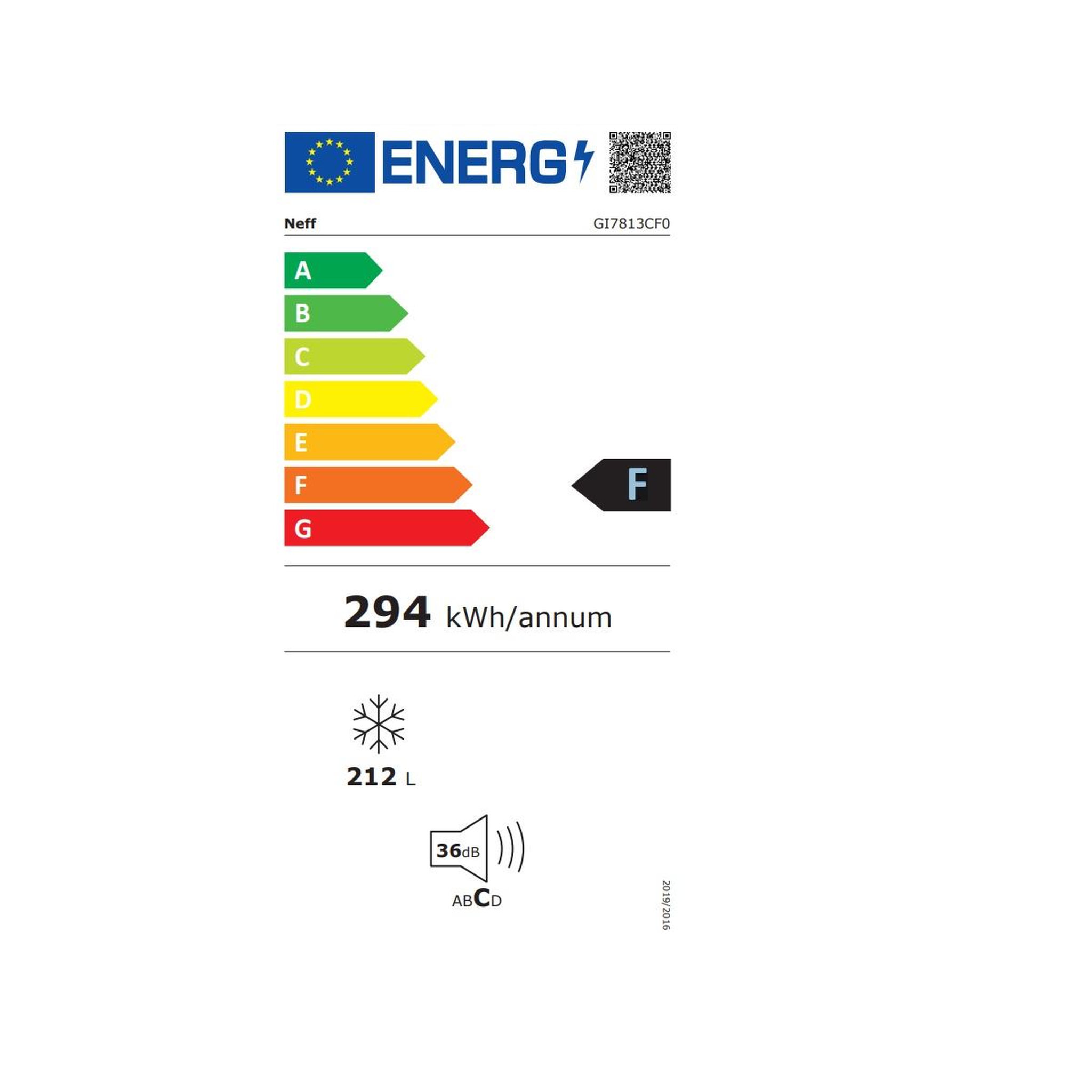 Voir la diapositive 2 : Neff Congélateur intégrable à panthographe 212l blanc - gi7813ce0
