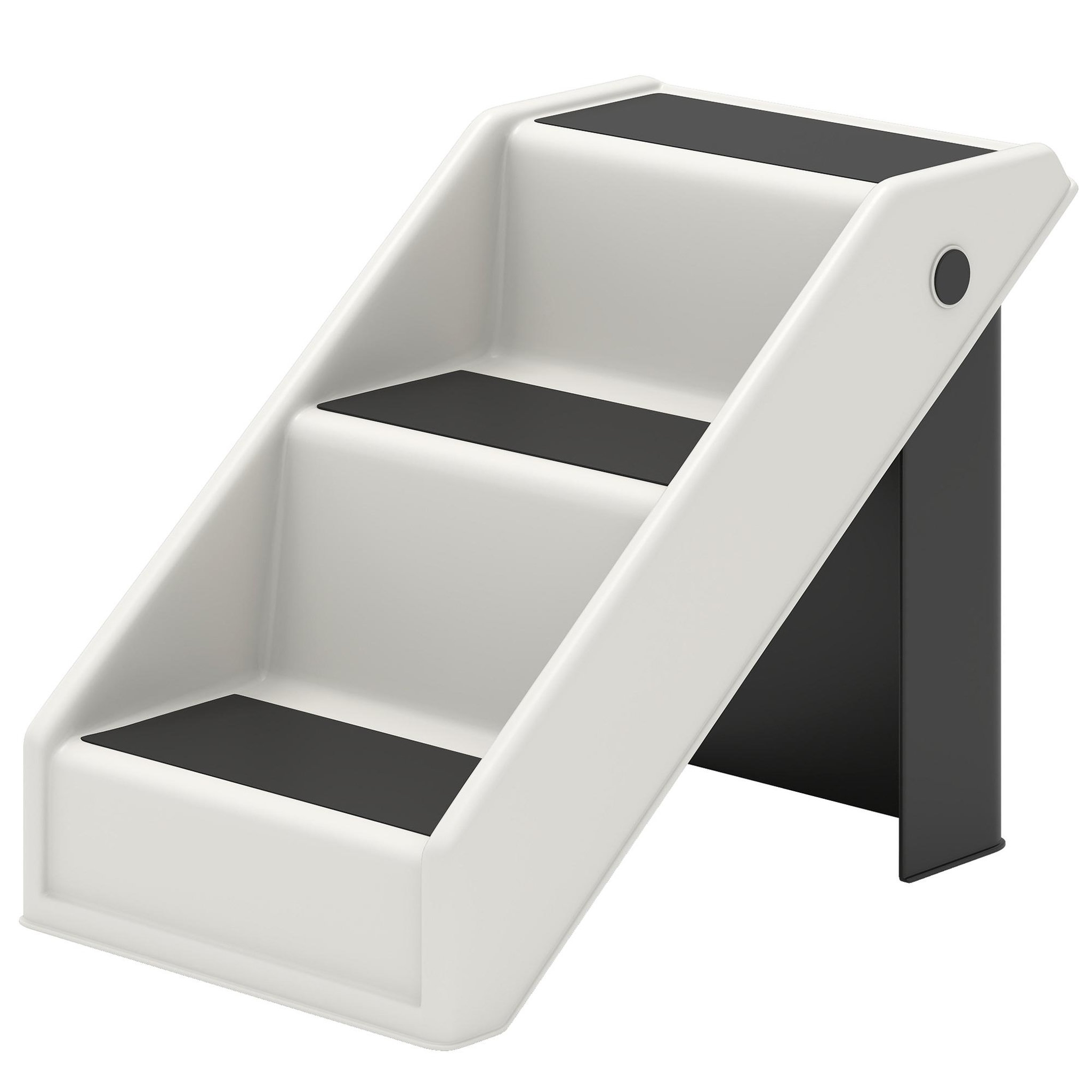 PAWHUT Escalier pour chien pliable - 3 marches antidérapantes - max. 10kg - pp noir blanc cassé
