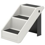 PAWHUT Escalier pour chien pliable - 3 marches antidérapantes - max. 10Kg - PP noir blanc cassé