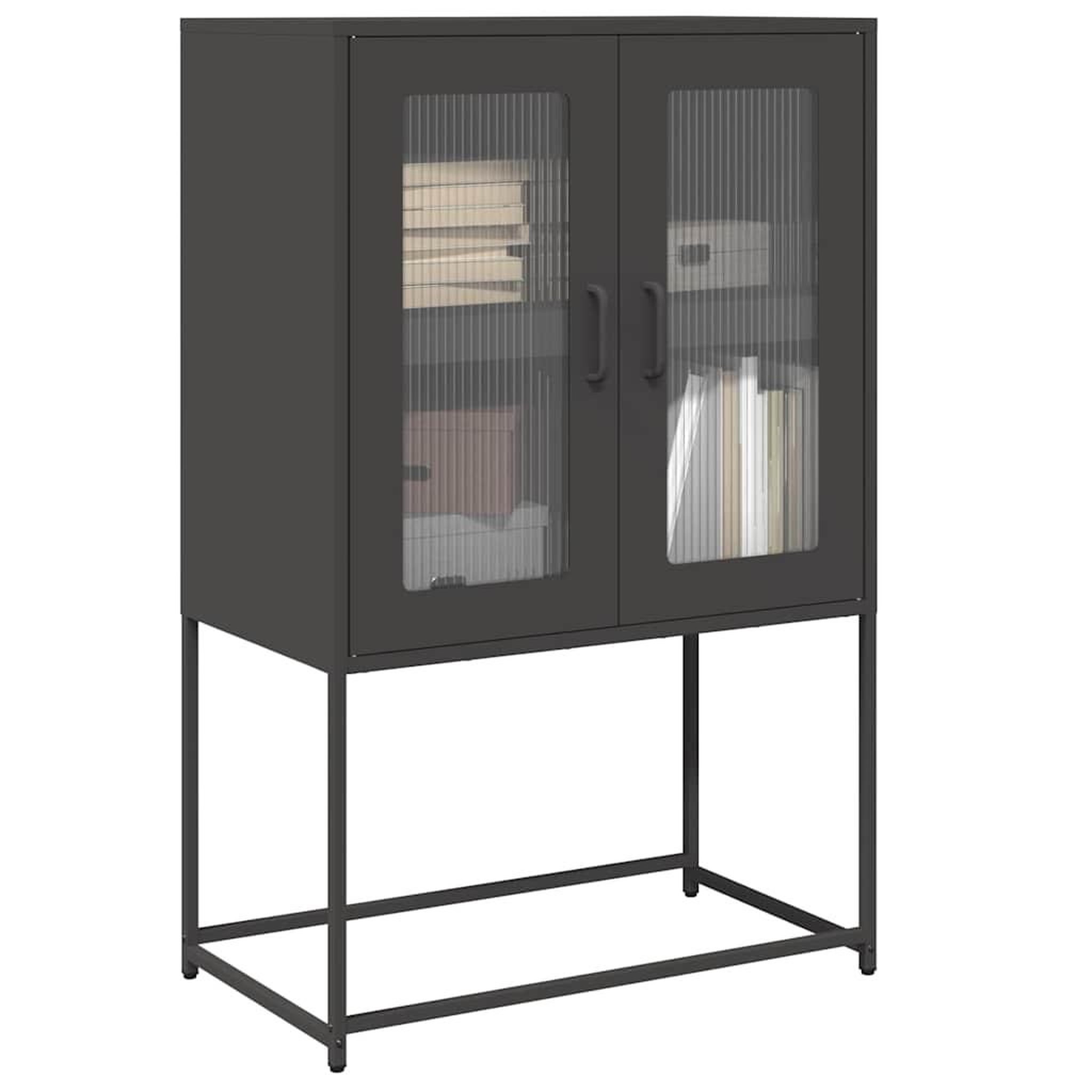 VIDAXL Buffet haut noir 68x39x107 cm acier