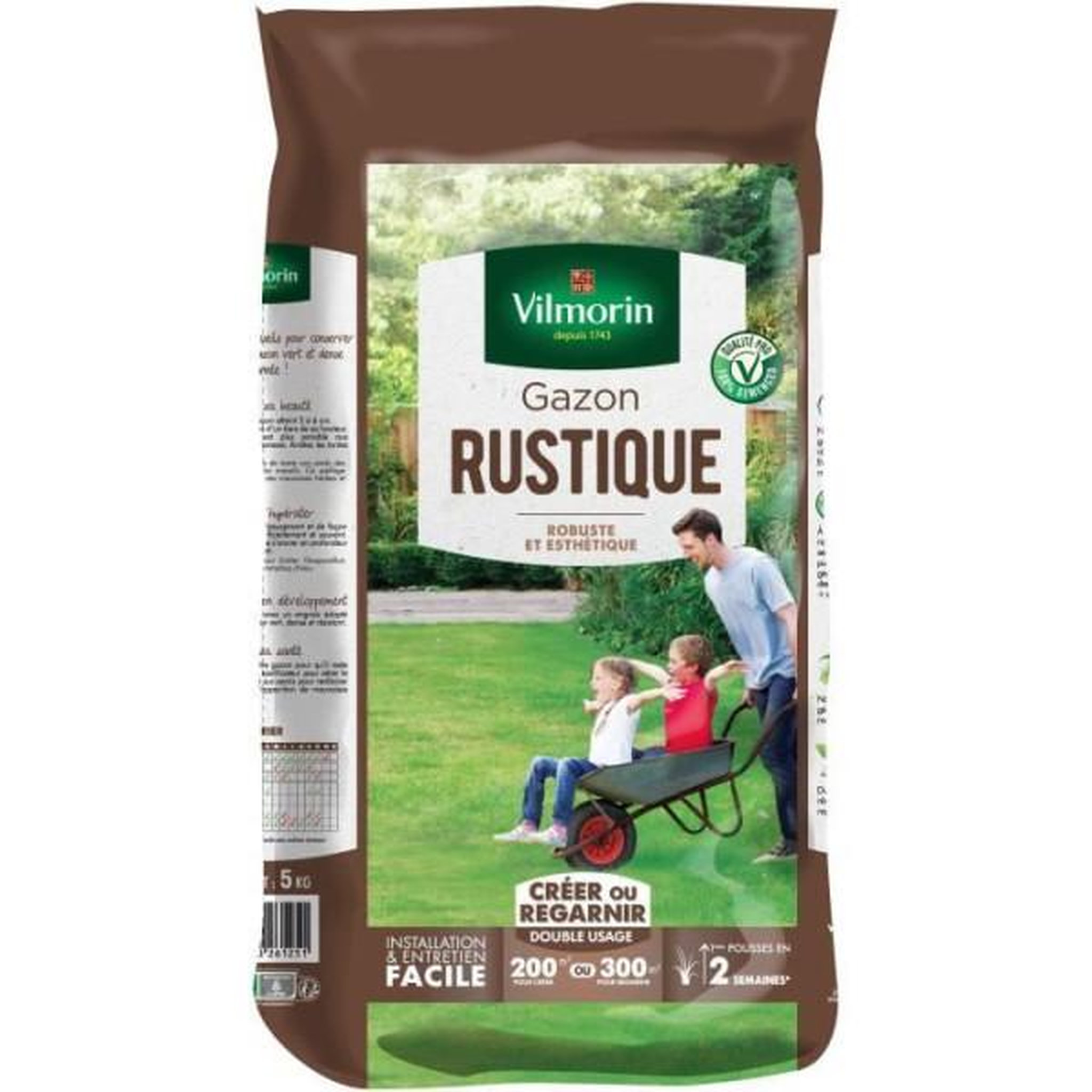 VILMORIN Semences de gazon vilmorin - rustique sac de 5kg - pérenne, dense, robuste et esthétique
