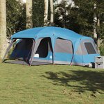 VIDAXL Tente familiale avec dome de porche 9personnes bleu impermeable