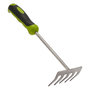 Voir la diapositive 1 : GARDENSTAR Râteau à main - 5 dents - En acier inoxydable
