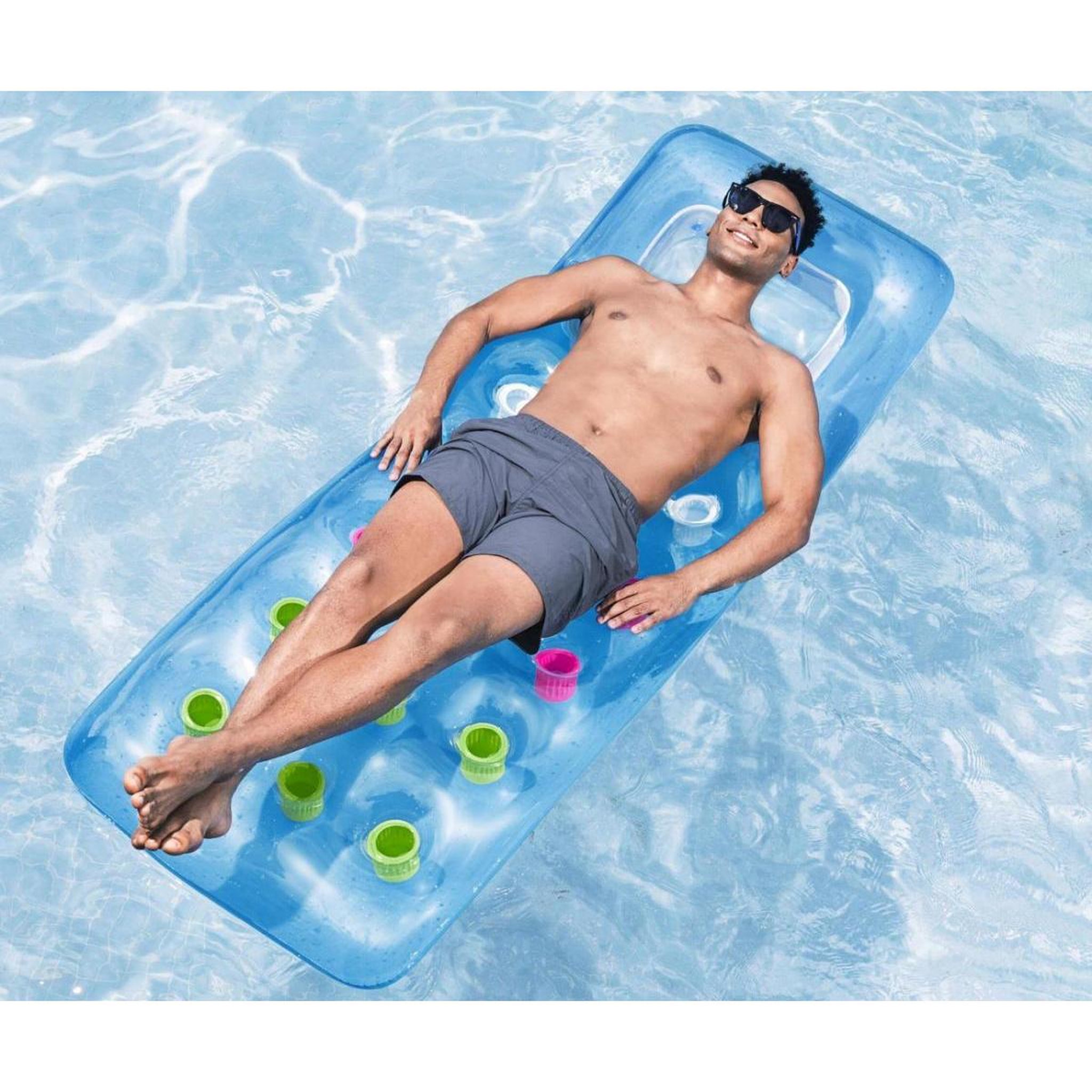 Voir la diapositive 3 : BESTWAY Matelas flottant bleu  43040 1.88m x 71cm