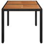 Voir la diapositive 4 : VIDAXL Table de jardin dessus en bois Noir 90x90x75 cm Resine tressee