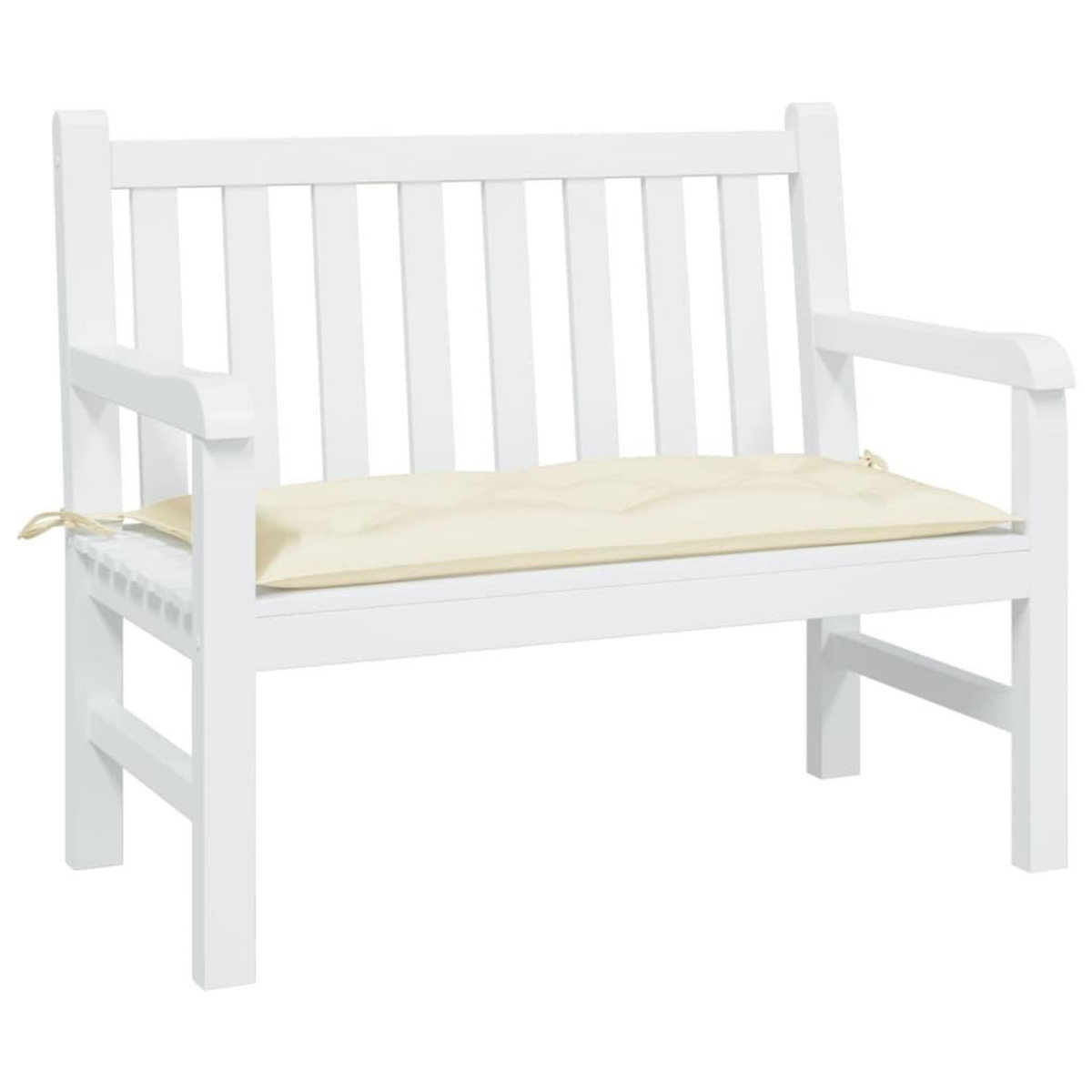 VIDAXL Coussin de banc de jardin blanc creme 100x50x7 cm tissu oxford