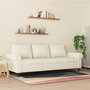 Voir la diapositive 3 : VIDAXL Canape a 3 places Creme 180 cm Velours