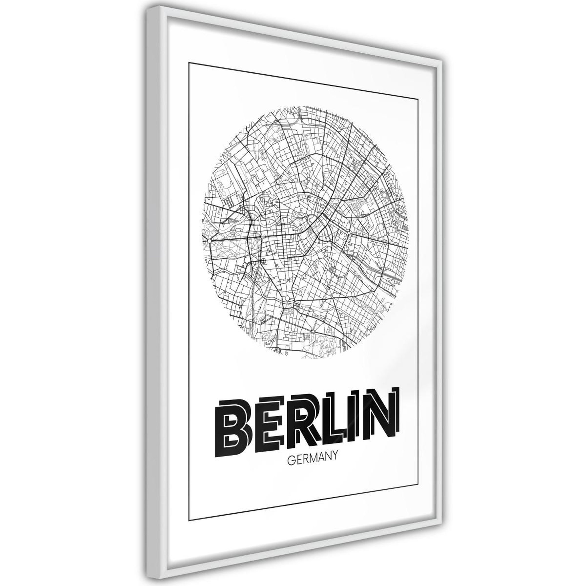 Paris Prix Affiche murale encadrée  city map berlin round