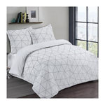 VISION VISION Parure de couette Hugo - 100% coton - 1 housse de couette 220 x 240 cm + 2 taies d'oreiller 65 x 65 cm - Blanc et noir