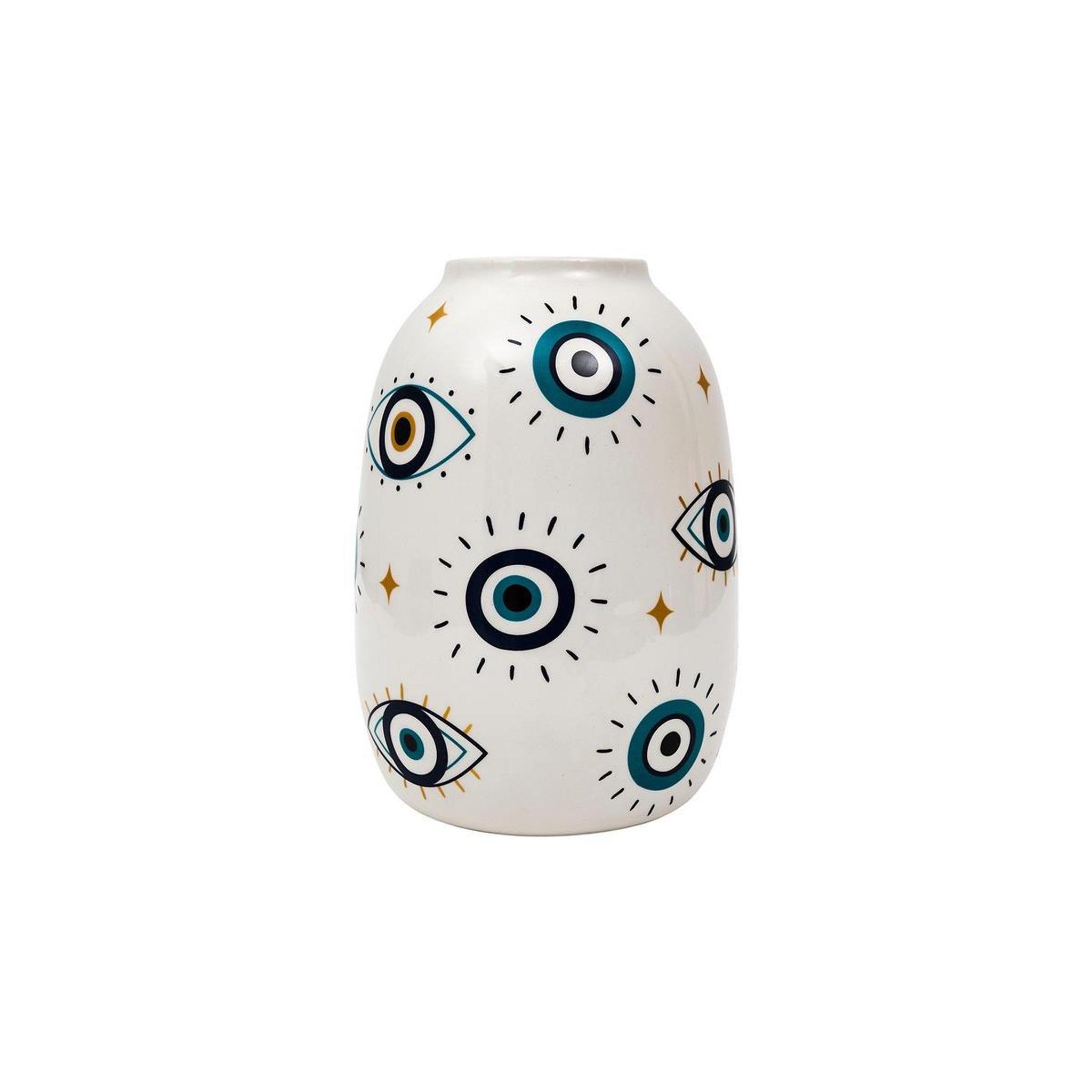 The Home Deco Factory Vase design  louxor  22cm bleu & blanc