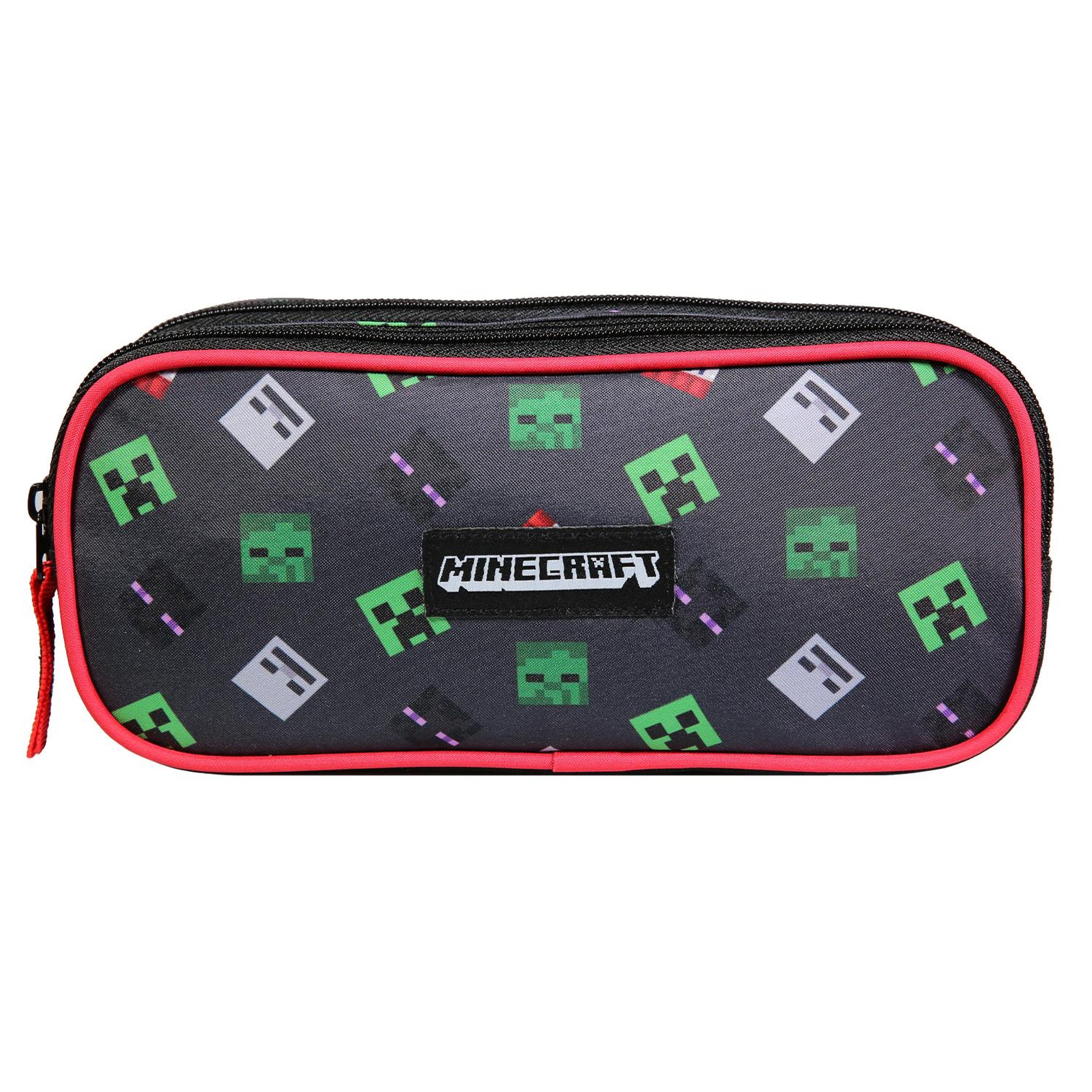 Bagtrotter BAGTROTTER  Trousse scolaire 2 compartiments Minecraft Noir