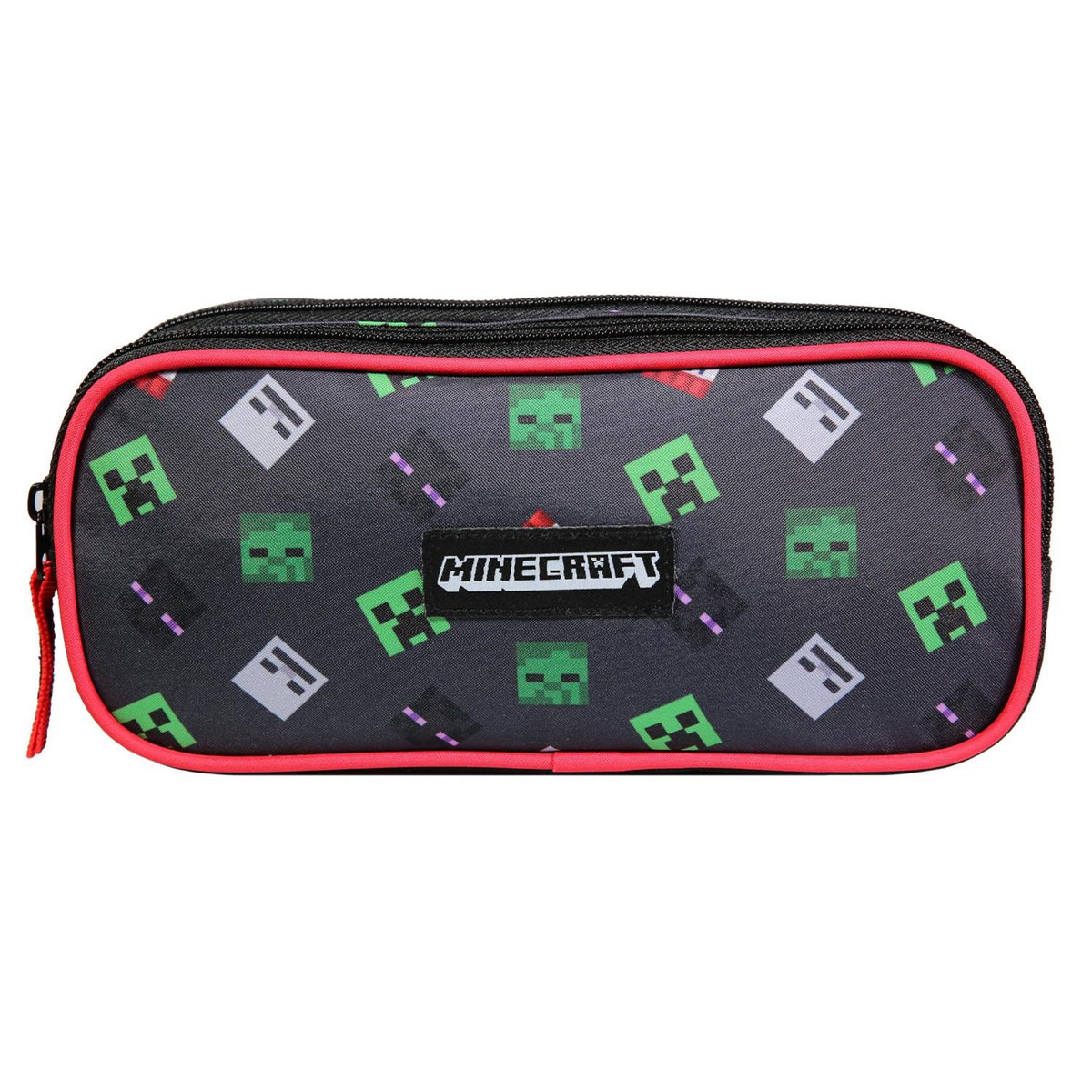 Bagtrotter BAGTROTTER  Trousse scolaire 2 compartiments Minecraft Noir