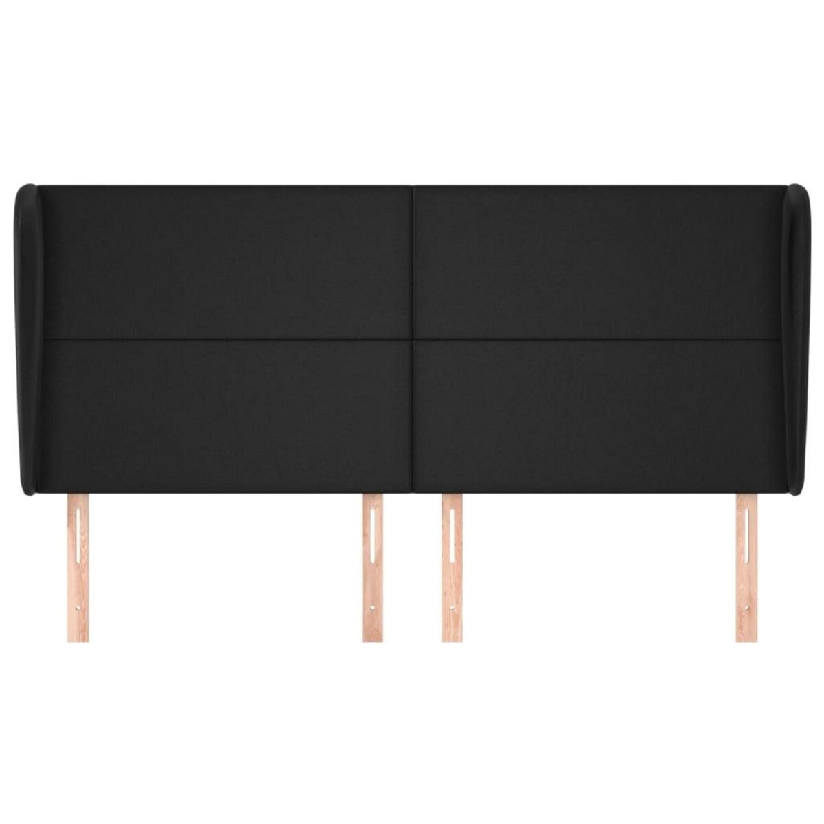 VIDAXL Tete de lit avec oreilles Noir 163x23x118/128 cm Similicuir