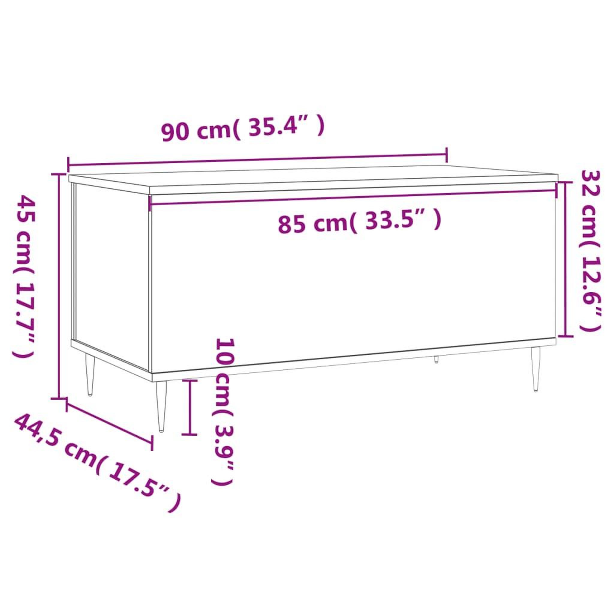 Voir la diapositive 6 : VIDAXL Table basse Chene fume 90x44,5x45 cm Bois d'ingenierie