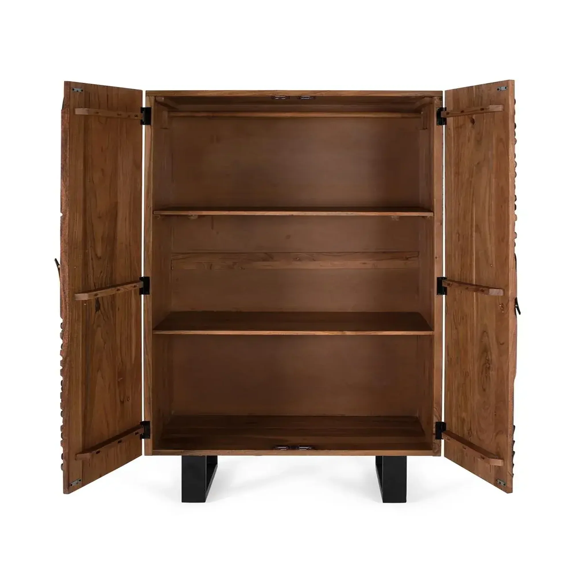 Voir la diapositive 3 : GINER Y COLOMER SL Armoire en bois d'acacia 90cm style ethnique moderne