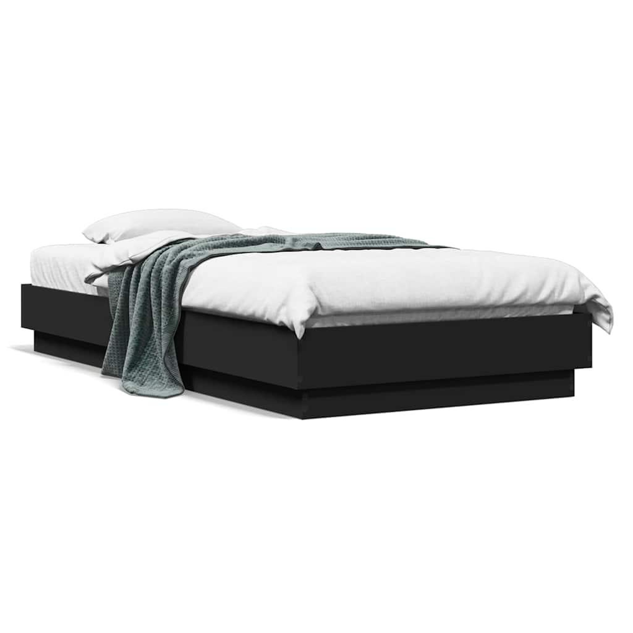Voir la diapositive 2 : VIDAXL Cadre de lit sans matelas noir 90x190 cm bois ingenierie