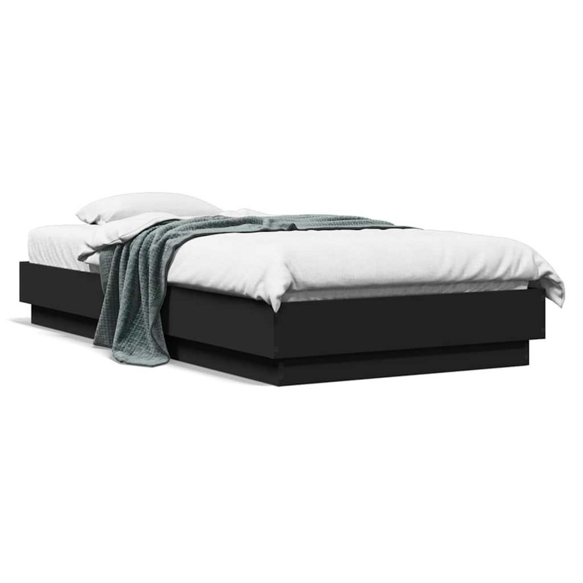 VIDAXL Cadre de lit sans matelas noir 90x190 cm bois ingenierie