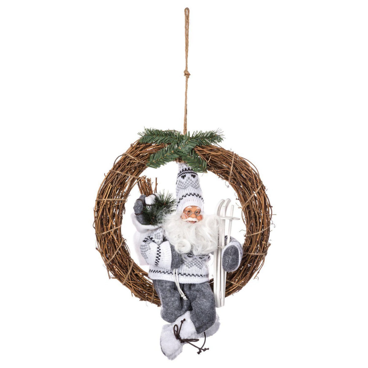 FEERIC LIGHT & CHRISTMAS Couronne de Noël en bois Terre sauvage