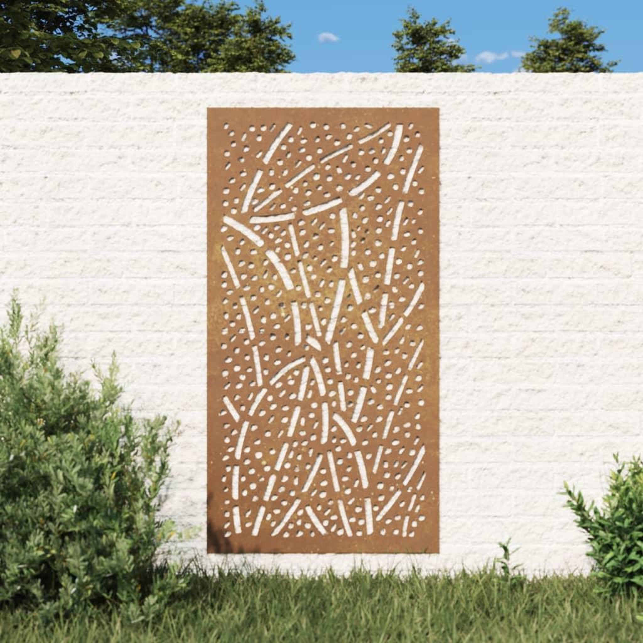 VIDAXL Decoration murale jardin 105x55 cm acier corten design feuille